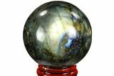 Flashy, Polished Labradorite Sphere - Great Color Play #105791-1